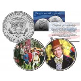 WILLY WONKA & THE CHOCOLATE FACTORY Movie - Colorized JFK Kennedy Half Dollar U.S. 2-Coin Set