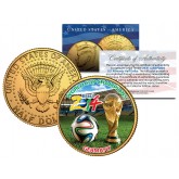 GERMANY 2014 WORLD CUP CHAMPIONS Soccer Football JFK Half Dollar US Coin 24K Gold Plated - RARE TEST ISSUE