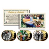 Wizard of Oz MOVIE SCENES 24KGold Plated Kansas State Quarters US 3-Coin Set - Officially Licensed