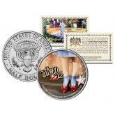 WIZARD OF OZ " Ruby Red Slippers " JFK Kennedy Half Dollar US Coin - Officially Licensed