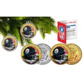 PITTSBURGH STEELERS Colorized JFK Half Dollar US 2-Coin Set NFL Christmas Tree Ornaments - Officially Licensed