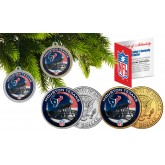 HOUSTON TEXANS Colorized JFK Half Dollar US 2-Coin Set NFL Christmas Tree Ornaments - Officially Licensed
