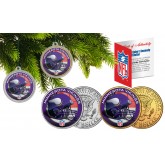 MINNESOTA VIKINGS Colorized JFK Half Dollar US 2-Coin Set NFL Christmas Tree Ornaments - Officially Licensed