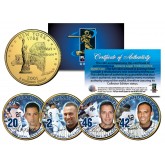 YANKEES CORE FOUR Statehood New York Quarters US 4-Coin Set 24K Gold Plated - JETER MARIANO POSADA PETTITTE