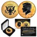 1964 BU Genuine Silver Kennedy Half Dollar U.S. Coin 2-Sided 24K GOLD Gilded & BLACK RUTHENIUM Highlights with Box