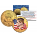 Colorized - FLOWING FLAG - 2016 JFK Kennedy Half Dollar US Coin D Mint - 24K Gold Plated