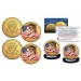 Colorized FLOWING FLAG 2022 JFK Kennedy Half Dollar 24K Gold Plated 2-Coin Set - Both P & D Mint