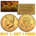 24K GOLD PLATED 2022-D JFK Kennedy Half Dollar Coin with Capsule (D Mint) BUY 1 GET 1 FREE 