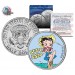 BETTY BOOP " Fishing " JFK Kennedy Half Dollar US Colorized Coin - Officially Licensed