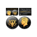 Black RUTHENIUM 2-SIDED 2016 Kennedy Half Dollar U.S. Coin with 24K Gold Clad JFK Portrait on Obverse & Reverse (D Mint)