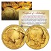24K Gold Plated 2006 & 2014 AMERICAN GOLD BUFFALO Indian 2-Coin Set