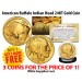 24K Gold Plated 2006 AMERICAN GOLD BUFFALO Indian Coin - BUY 1 GET 2 FREE - Three Coins For the Price of One