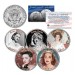BETTE DAVIS - MOVIES - Colorized JFK Kennedy Half Dollar U.S. 5-Coin Set