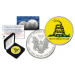 GADSDEN FLAG " Don't Tread On Me " Colorized 1 oz. PURE SILVER AMERICAN U.S. EAGLE in Deluxe Black Felt Coin Display Gift Box