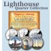 Historic American - LIGHTHOUSES - Colorized US Statehood Quarters 3-Coin Set #2 - Sands Point (NY) Baltimore Harbor (MD) Cape May (NJ). 