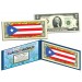 PUERTO RICO - Official Flags of the World Genuine Legal Tender U.S. $2 Two-Dollar Bill Currency Bank Note