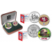 SAN FRANCISCO 49ERS - NFL 2-COIN SET State Quarter & JFK Half Dollar in Exclusive Football Pigskin Display Box OFFICIALLY LICENSED
