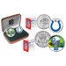 INDIANAPOLIS COLTS - NFL 2-COIN SET State Quarter & JFK Half Dollar in Exclusive Football Pigskin Display Box OFFICIALLY LICENSED