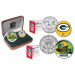 GREEN BAY PACKERS - NFL 2-COIN SET State Quarter & JFK Half Dollar in Exclusive Football Pigskin Display Box OFFICIALLY LICENSED