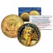 GOLD MASK OF TUTANKHAMUN 24K Gold Plated JFK Half Dollar US Coin KING TUT DEATH