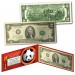 Chinese Panda Lucky Money Double 88 Serial Number U.S. $2 Bill with Red Folio