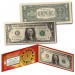 Chinese Zodiac Lucky Money Double 88 Serial Number U.S. $1 Bill with Red Folio