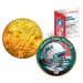 MIAMI DOLPHINS NFL 24K Gold Plated IKE Dollar US Colorized Coin - Officially Licensed