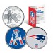 NEW ENGLAND PATRIOTS - Retro & Team Logo - Massachusetts Quarters 2-Coin U.S. Set - NFL Officially Licensed