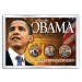 BARACK OBAMA 24K Gold Plated Presidential $1 & State Quarters 3-Coin US Set in 4x6 Display