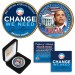 BARACK OBAMA " Change We Need " 24K Gold Plated 2-Sided JFK Kennedy Half Dollar US Colorized Coin with Display Box