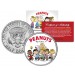 Peanuts " Original Gang w/ Franklin " JFK Kennedy Half Dollar U.S. Coin - Officially Licensed