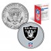 OAKLAND RAIDERS NFL JFK Kennedy Half Dollar US Colorized Coin - Officially Licensed