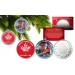 CHRISTMAS Canada 150 Anniversary Set of 2 RCM Medallion Coins with XMAS CAPSULES