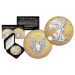 2016 American Silver Eagle Uncirculated 1 oz One Ounce U.S. Coin * Mixed-Metals Select Matte Imaging * .999 FINE SILVER GILDED EDITION with 24K Gold Matte Backdrop (with BOX) 