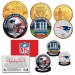 SUPER BOWL 53 NFL CHAMPIONS New England Patriots 3-Coin 24K Gold Plated U.S. Set - Pats Team Logo