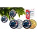 SAN DIEGO CHARGERS Colorized JFK Half Dollar US 2-Coin Set NFL Christmas Tree Ornaments - Officially Licensed
